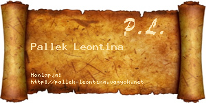 Pallek Leontina névjegykártya